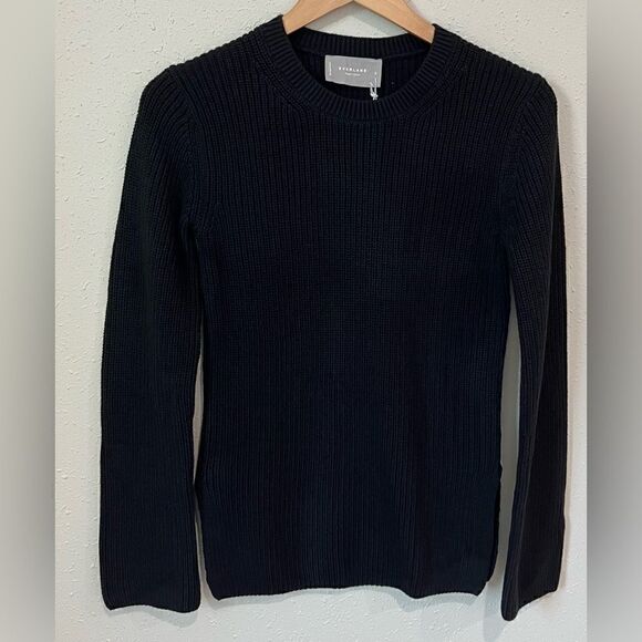 NWT Everlane The Organic Cotton Slim Crew Sweater in Black Size S - Picture 5 of 13